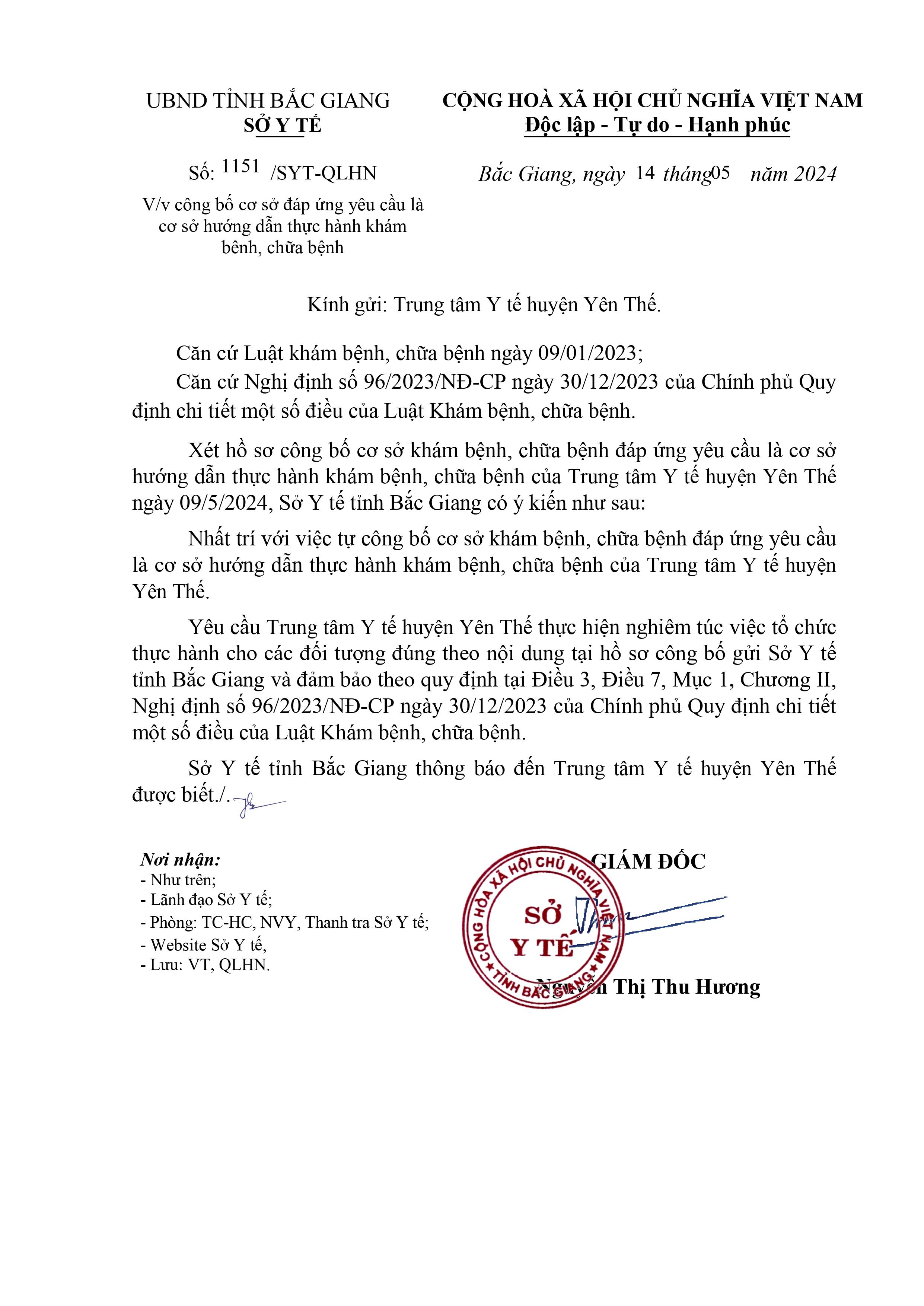Trung tâm Y tế huyện Yên Thế được công bố là cơ sở hướng dẫn thực hành khám bệnh, chữa bệnh|https://trungtamytehuyenyenthe.vn/zh_CN/chi-tiet-tin-tuc/-/asset_publisher/M0UUAFstbTMq/content/trung-tam-y-te-huyen-yen-the-uoc-cong-bo-la-co-so-huong-dan-thuc-hanh-kham-benh-chua-benh