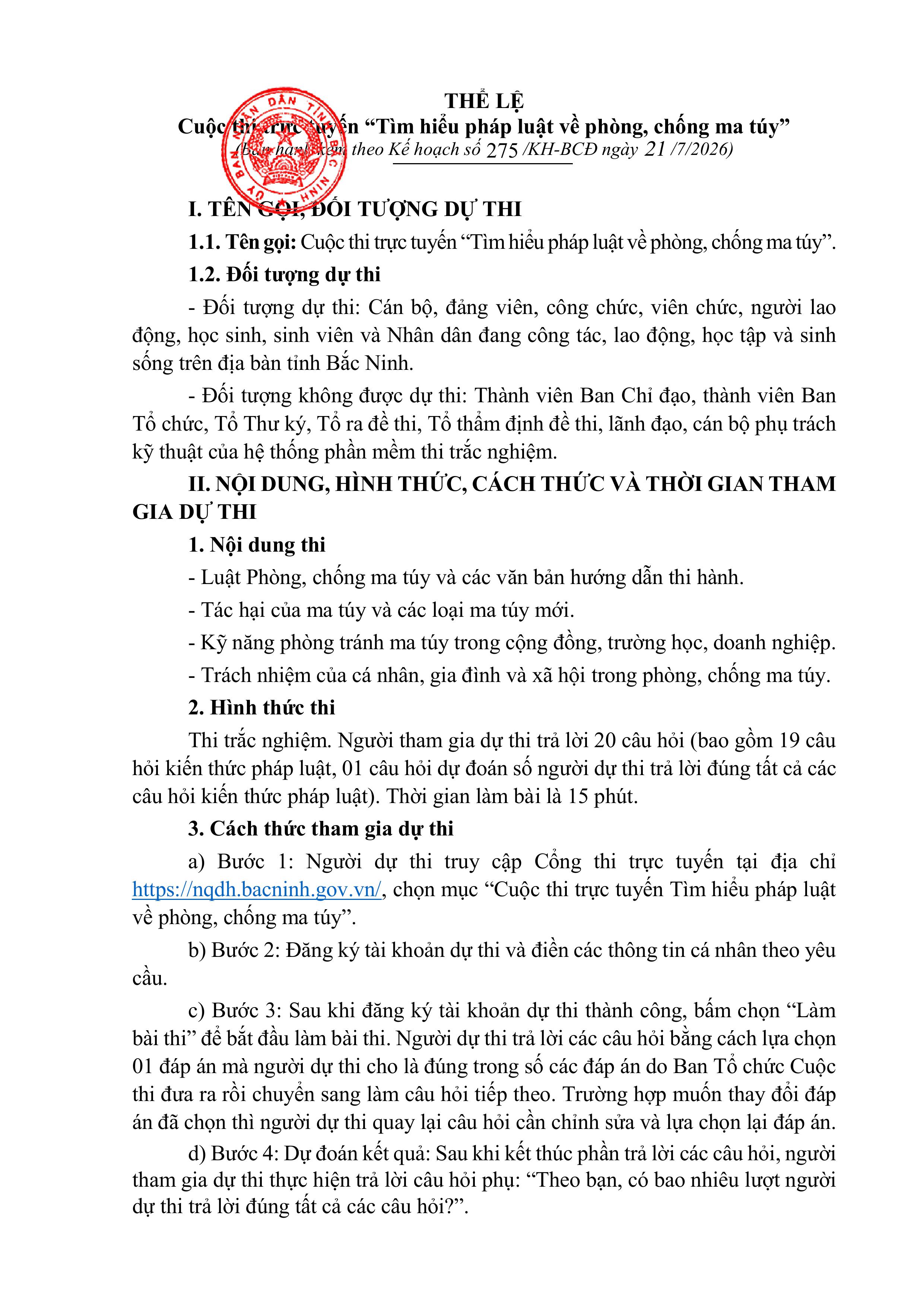 Cuộc thi trực tuyến “Tìm hiều pháp luật về phòng, chống ma túy”